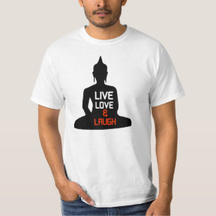 Live love laugh buddha black sillhoute T-Shirt