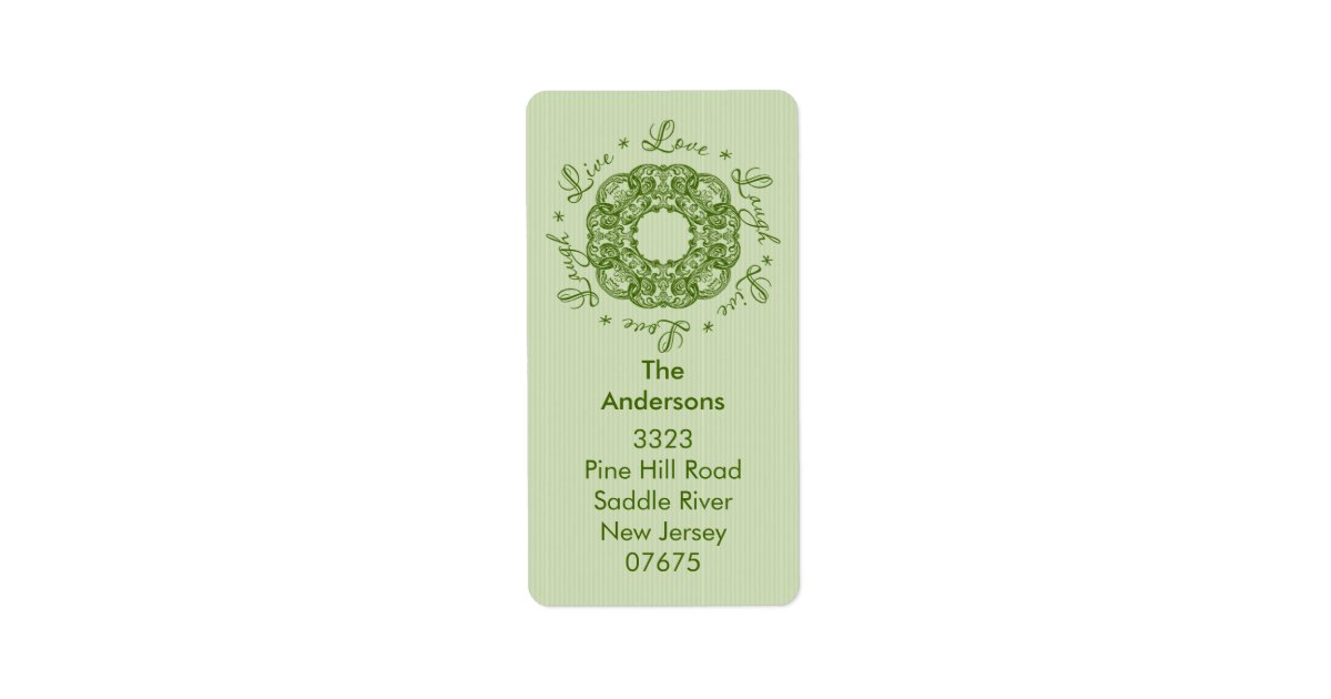 Live Love Laugh Christmas Return Address Label | Zazzle
