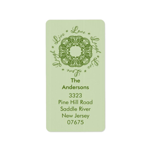 Live Love Laugh Christmas Return Address Label (Front)