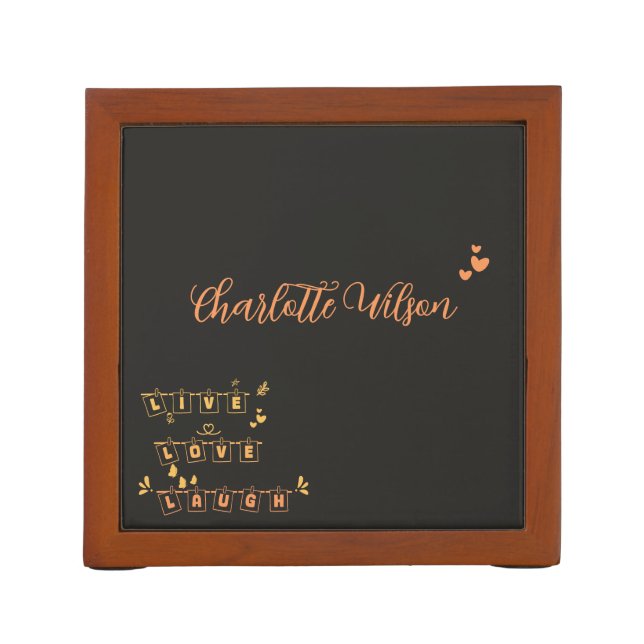 Live Love Laugh Cute Notedry Desk Organizer (Back)