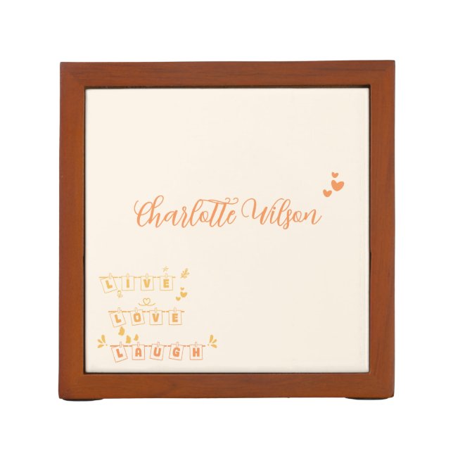 Live Love Laugh Cute Notedry Desk Organizer (Back)