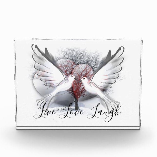 Live Love Laugh Doves Photo Block (Front)