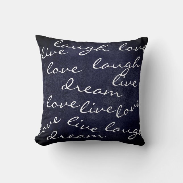 live love laugh dream typography pillow (Front)