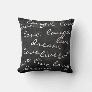 live love laugh dream typography pillow