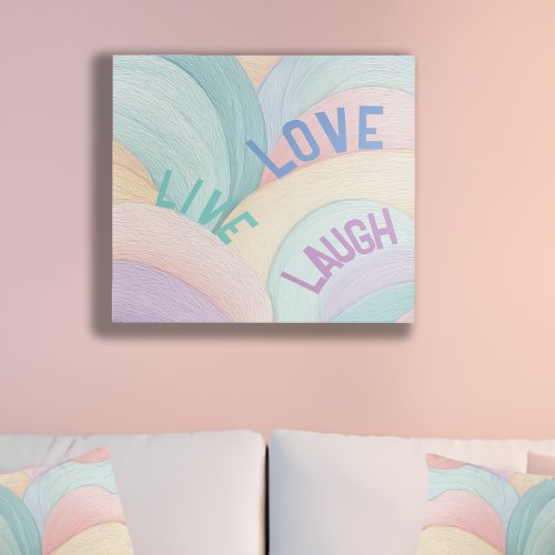 Live Love Laugh Faux Wrapped Canvas Print