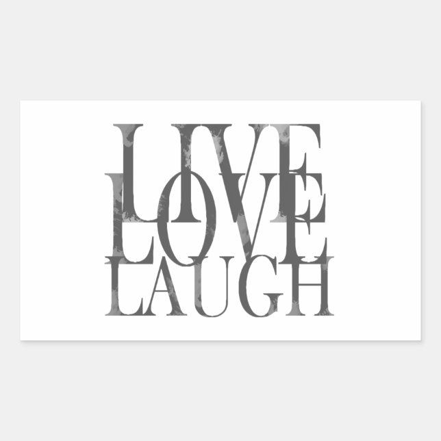 Live Love Laugh Inspirational Quote Rectangular Sticker (Front)