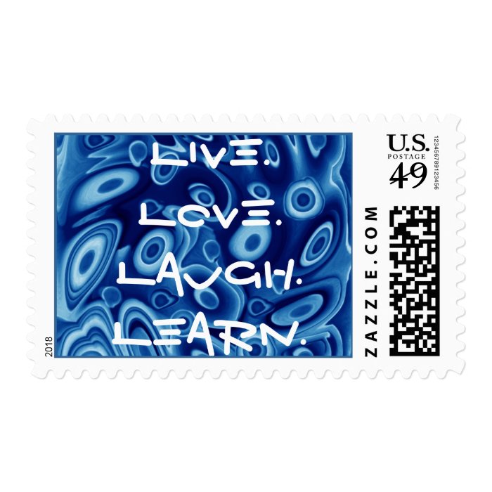 Live Love Laugh Learn in BLUE Postage Stamp