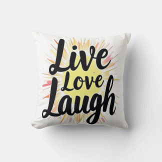 Live Love Laugh Motivational Burs Throw Pillow
