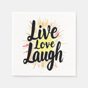 Live Love Laugh Motivational Burst Napkins