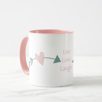 Live Love Laugh Mug With Heart And Arrow