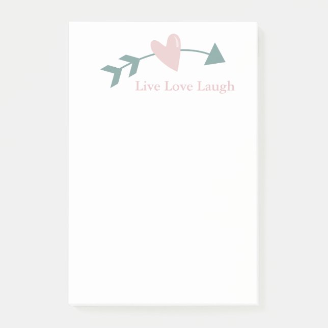 Live Love Laugh Post-It Notes With Heart And Arrow (Front)