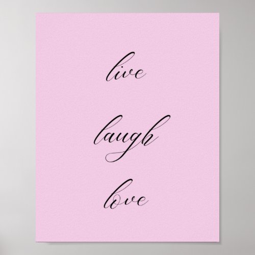 Live Love Laugh Quote On Happiness Poster