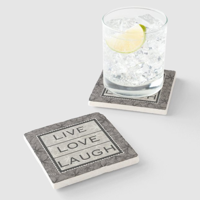 LIVE, LOVE, LAUGH STONE COASTER (Side)