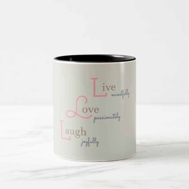 Live Love Laugh Two-Tone Coffee Mug (Center)