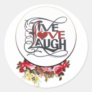 LIVE LOVE LAUGH VIBRANT ROUND(2) Sticker