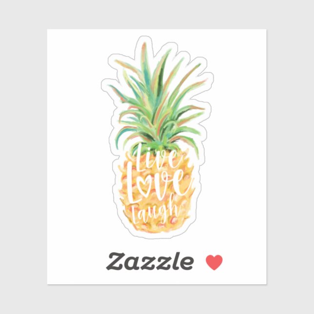 Live Love Laugh Watercolor Pineapple Fruit Sticker (Sheet)