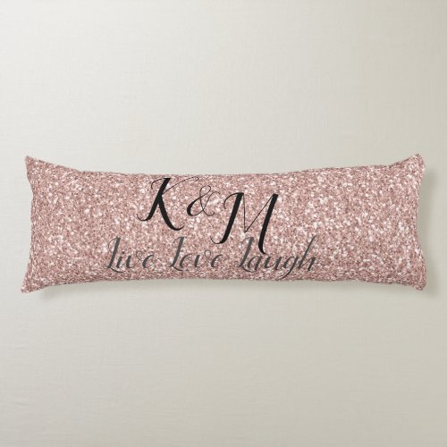 Live Love Laugh with Couples Initials Body Pillow