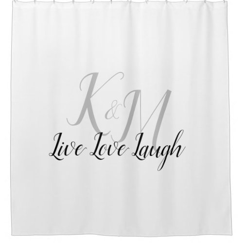 Live Love Laugh with Couples Initials Shower Curtain