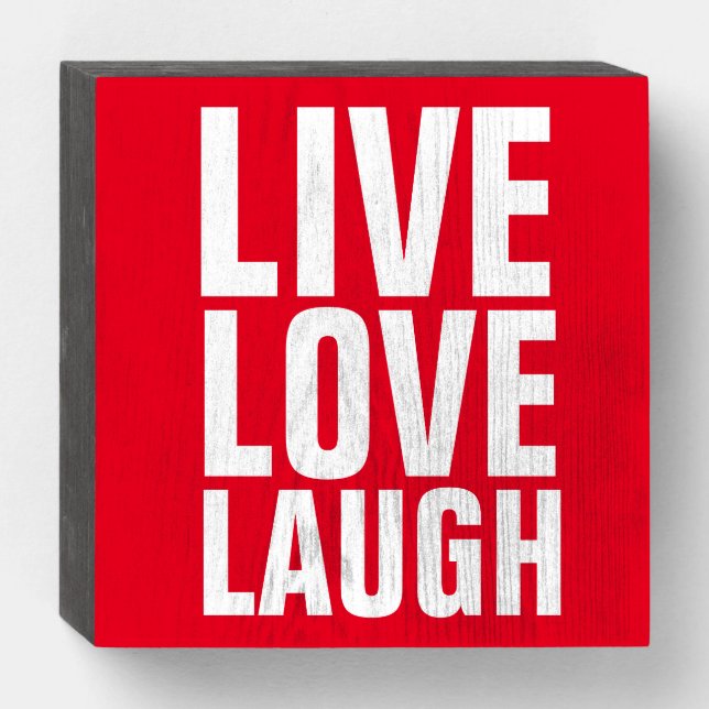 LIVE LOVE LAUGH WOOD ROMANTIC RSUTIC SIGN (Front Horizontal)