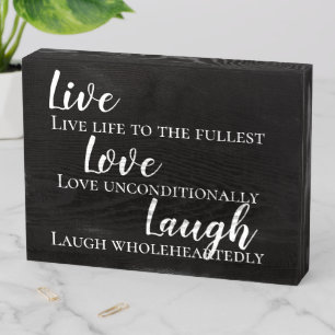 Live Love Laugh Wooden Box Sign