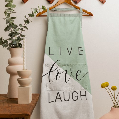 Live Love Laught Positive Motivation Mint Quote Apron