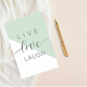 Live Love Laught Positive Motivation Mint Quote Post-it Notes