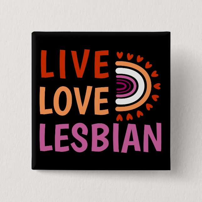 Live love lesbian boho rainbow celebrate diversity button (Front)