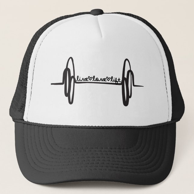 Live Love Lift Bar Trucker Hat (Front)