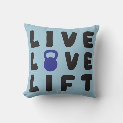 Live Love Lift Fitness Gym Throw Pillow