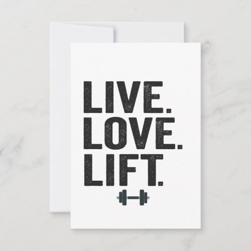 Live Love Lift Funny Fitness Weight Lifting Gym  Thank You Card