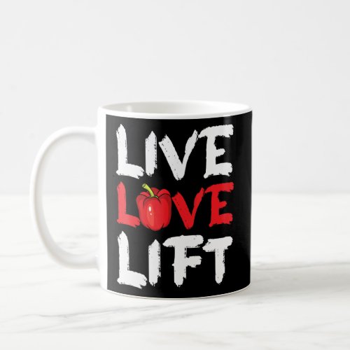 Live Love Lift Vegan Vegetarian Gym Work_Out Weigh Coffee Mug