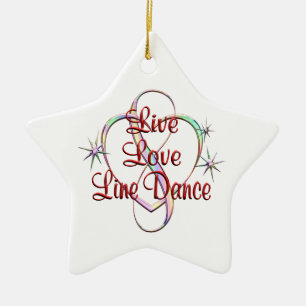 Live Love Line Dance Ceramic Ornament