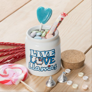 Live, Love, Llamas Candy Jar