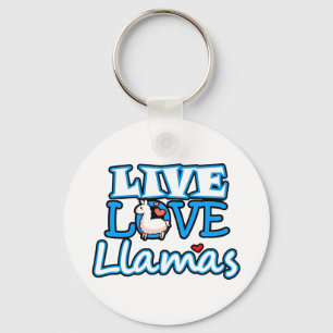 Live, Love, Llamas Keychain