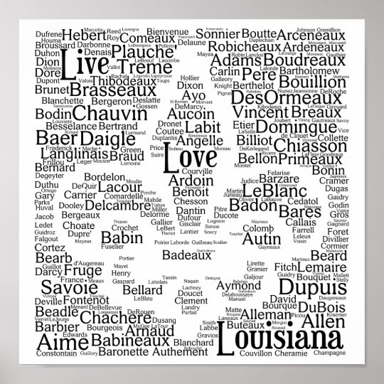 Live, Love, Louisiana Last Names Fleur - De - Lis Poster | Zazzle.com