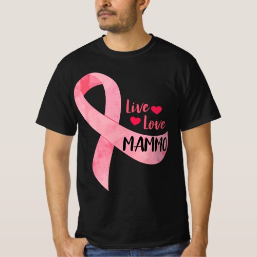 Live Love Mammo Pink Ribbon Mammo Technologist App T_Shirt