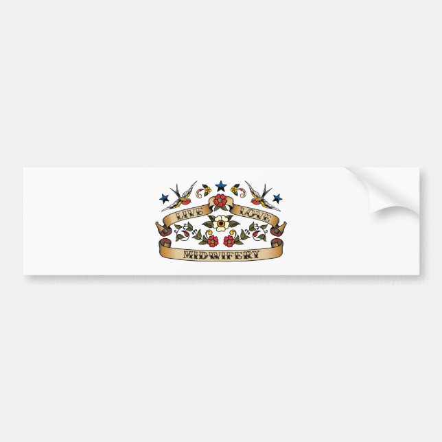 Live Love Midwifery Bumper Sticker (Front)