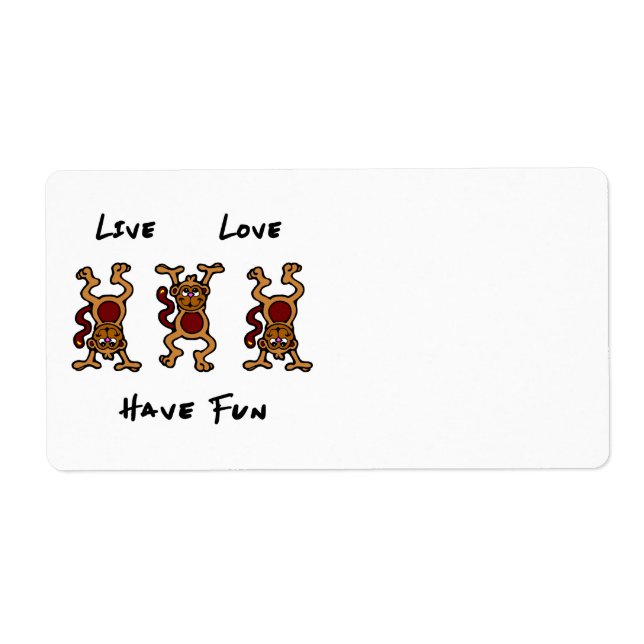 Live Love Monkey Label (Front)