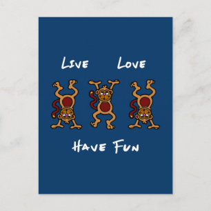 Live Love Monkey Postcard