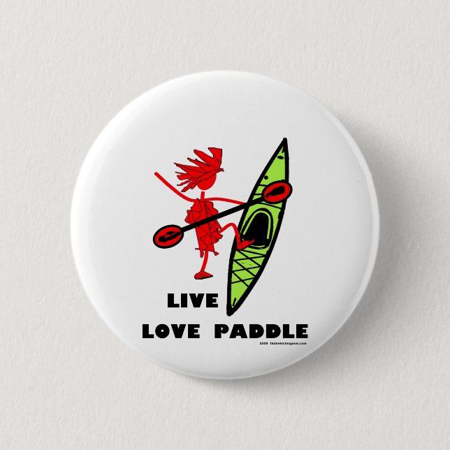 Live Love Paddle Pinback Button (Front)