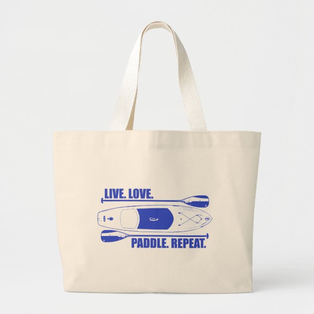 Live Love Paddle Repeat Large Tote Bag (Front)