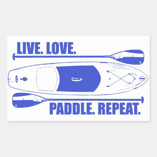 Live Love Paddle Repeat Rectangular Sticker