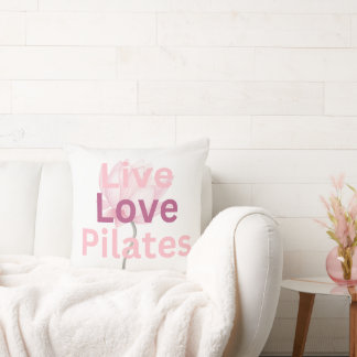 Live Love Pilates Lotus Wellness Calm Gift for Her Throw Pillow