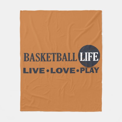 live love play basketball fleece blanket