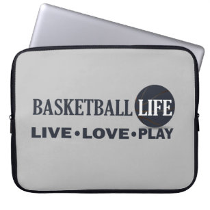 live love play basketball laptop sleeve