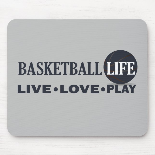 live love play basketball mouse pad (Front)