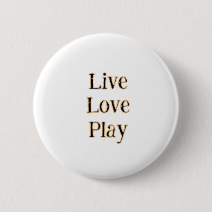 Live love play black orange sports player modern q button