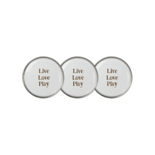 Live love play black orange sports player modern q golf ball marker