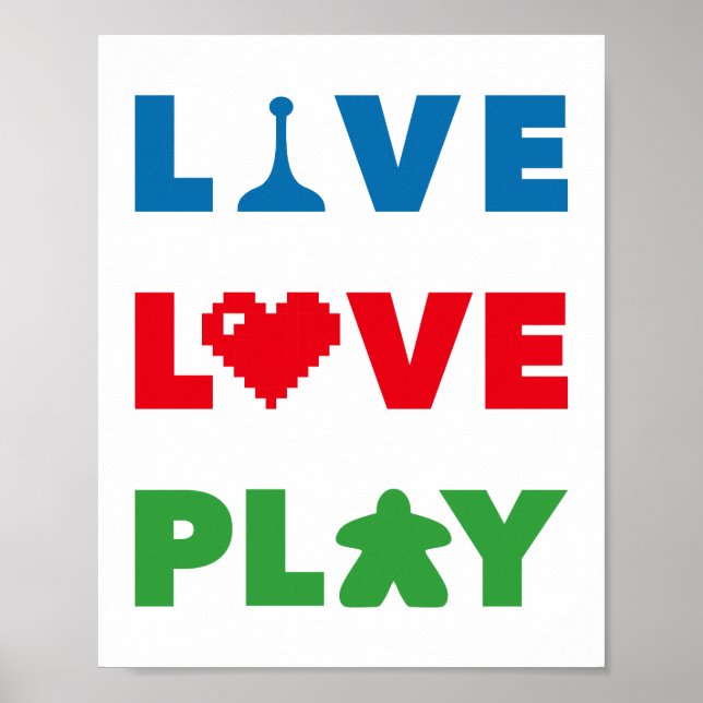 Live, Love, Play Colorful Print (Front)
