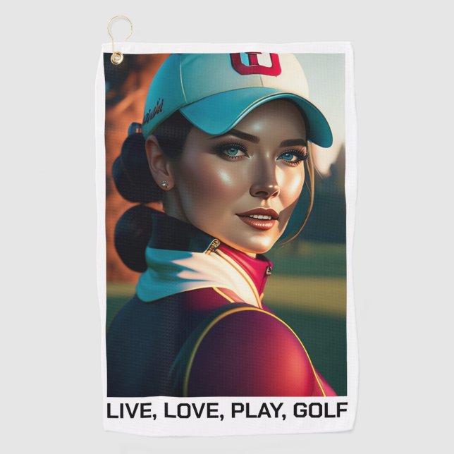Live, Love, Play Golf - Golf Towel (Front)